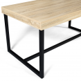 Table à manger PHILA à bords larges 6 personnes design industriel 150 cm