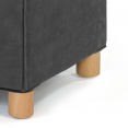 Banc coffre rangement sur pied 100 cm velours gris anthracite