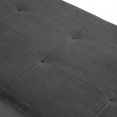 Banc coffre rangement sur pied 100 cm velours gris anthracite