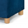 Banc coffre rangement sur pied 100 cm velours bleu