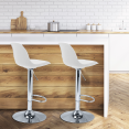 Lot de 2 tabourets de bar KARL design blanc