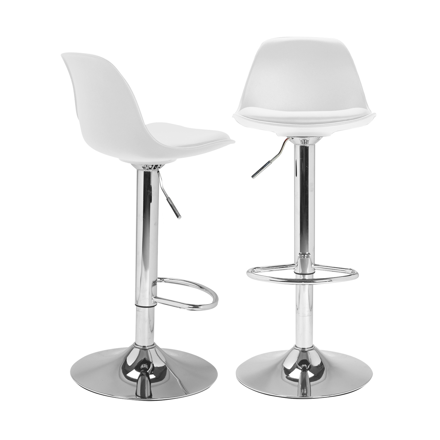 2 tabourets de bar design blanc KARL