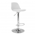 Lot de 2 tabourets de bar KARL design blanc