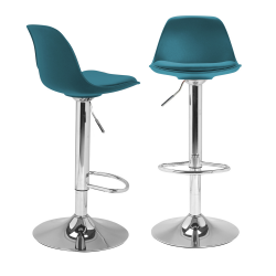 13546 - 2 sgabelli da bar dal design blu anatra Lot de 2 tabourets de bar KARL design bleu canard