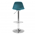 Lot de 2 tabourets de bar KARL design bleu canard