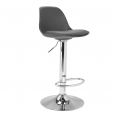 Lot de 2 tabourets de bar KARL design gris