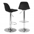 Lot de 2 tabourets de bar KARL design noir