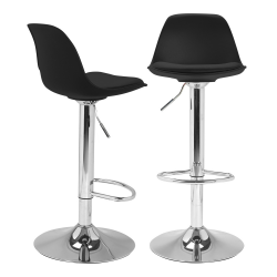 12883 - 2 sgabelli da bar design nero KARL Lot de 2 tabourets de bar KARL design noir