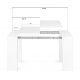 Table console extensible ORLANDO 6 personnes 140 cm bois blanc