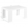 Table console extensible ORLANDO 6 personnes 140 cm bois blanc