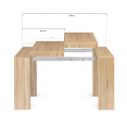 Table console extensible ORLANDO 6 personnes 140 cm bois façon hêtre