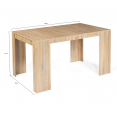 Table console extensible ORLANDO 6 personnes 140 cm bois façon hêtre