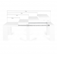 Table console extensible ORLANDO 10 personnes 235 cm bois blanc