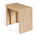 Table console extensible ORLANDO 10 personnes 235 cm bois façon hêtre