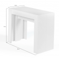 Table console extensible ORLANDO 14 personnes 300 cm bois blanc