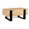 Table basse avec coffre PHOENIX bois et noir