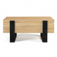 Table basse avec coffre PHOENIX bois et noir