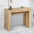 Table console extensible ORLANDO 10 personnes 235 cm bois façon hêtre