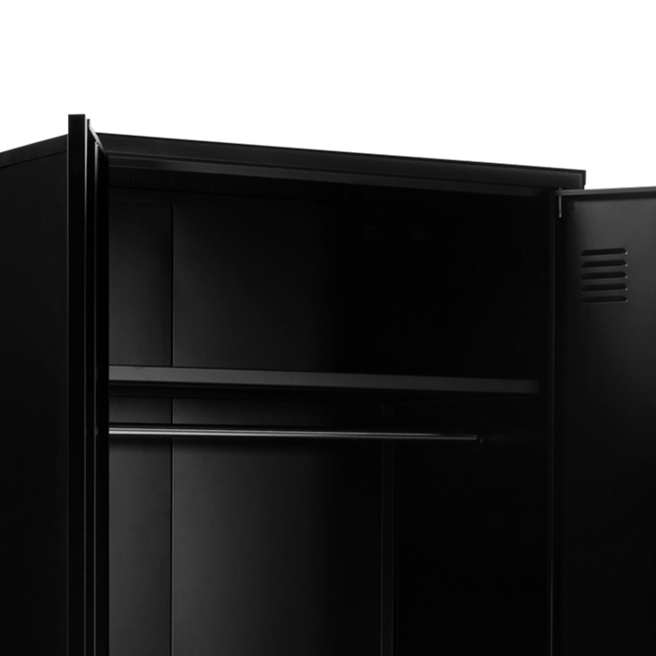 Armoire vestiaire penderie 2 portes ESTEL en métal noir