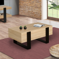 Table basse avec coffre PHOENIX bois et noir