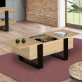 Table basse avec coffre PHOENIX bois et noir