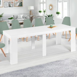 14525 - Consolle allungabile bianca per 14 persone, 300 cm Table console extensible ORLANDO 14 personnes 300 cm bois blanc
