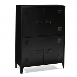 Armoire casier 4 portes ESTEL en métal noir Armoire casier 4 portes ESTEL en métal noir