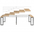 Table console extensible TORONTO 14 personnes 300 cm design industriel