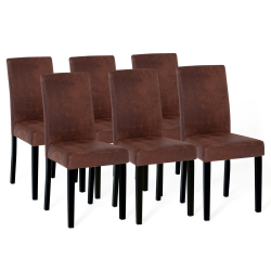 14509 - Set di 6 sedie vintage marroni Lot de 6 chaises HANNAH marron vintage pour salle à manger