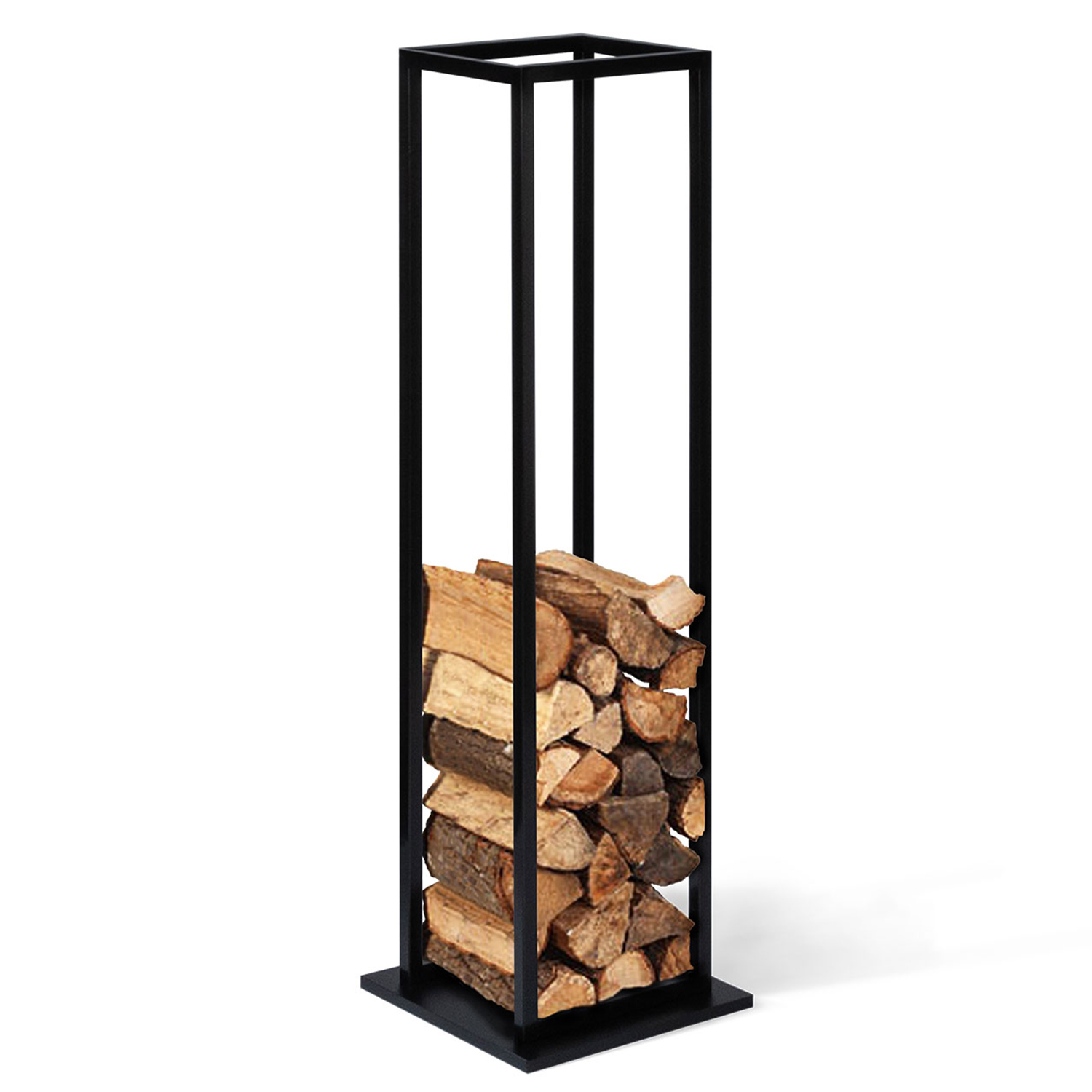 Range-Bûches Vertical IDMarket - 66x33x112cm - 3 Étages - Acier Et PB - Pour Cheminée/Poêle