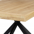 Table à manger rectangle ALIX 8 personnes pied araignée bois et noir 160 cm