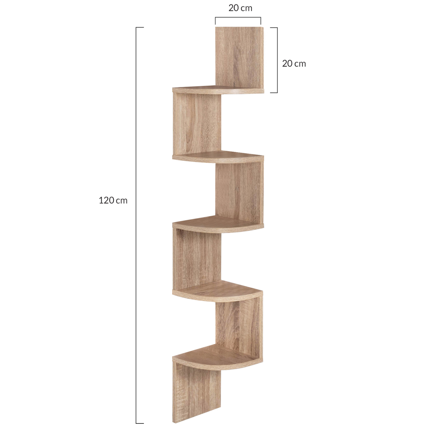 Meuble d'angle industriel 5 niveaux avec étagères bois structure métal