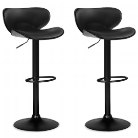 Lot de 2 tabourets de bar SAM noirs vintage