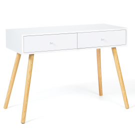 Bureau 2 tiroirs EMMIE scandinave bois blanc Bureau 2 tiroirs EMMIE scandinave bois blanc
