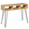Console vintage NOEMI 3 compartiments bois pied épingle