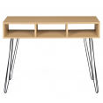 Console vintage NOEMI 3 compartiments bois pied épingle