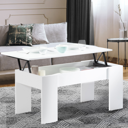 Table basse plateau relevable TARA bois blanc