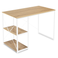 IDMarket Consola Detroit Industrial 80 Cm | Mesa Entrada Madera Y Metal Blanco | Mueble Auxiliar Para Salón U Oficina