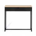 Console 1 tiroir noir BOSTON design industriel