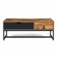 Table basse CHICAGO 2 tiroirs design industriel