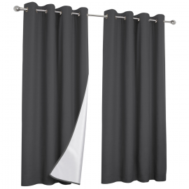 Lot de 2 rideaux thermiques gris anthracite 140x260 cm Lot de 2 rideaux thermiques gris anthracite 140x260 cm