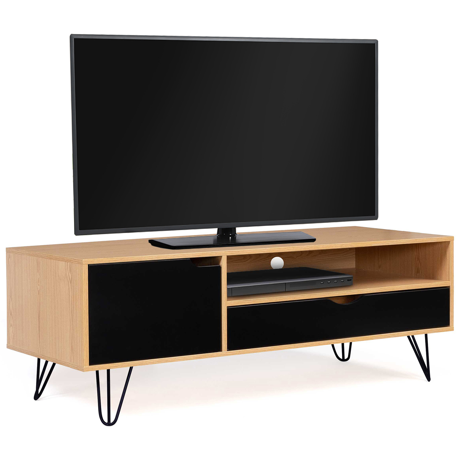 Meuble TV vintage pas cher bois pied épingle NOEMI ID Market