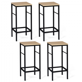 Lot de 4 tabourets de bar DETROIT design industriel Lot de 4 tabourets de bar DETROIT design industriel