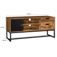 Meuble TV CHICAGO 2 tiroirs avec placard design industriel