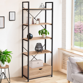 Etagère 5 niveaux avec tiroir DETROIT design industriel Etagère 5 niveaux avec tiroir DETROIT design industriel