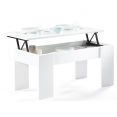 Table basse plateau relevable TARA bois blanc