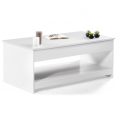 Table basse plateau relevable SOA bois blanc