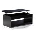 Table basse plateau relevable SOA bois noir