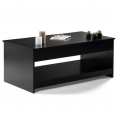 Table basse plateau relevable SOA bois noir