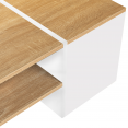 Table basse bar contemporaine IZIA avec coffre blanc et bois